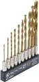 Bit Bohrer Set  HSS  10 Teilig TITAN-Nitriert mit 1/4" Bit Sechskantaufnahme
