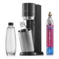 SodaStream Duo Wassersprudler Titan mit CO2 Flasche, Glaskaraffe und PET-Flasche