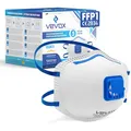 VEVOX® FFP1 Maske mit Ventil – 5er, 10er oder 20er Set – Staubmaske – Atemschutzmaske – Staubschutzmaske – Feinstaubmaske – Atemschutz z.B. gegen Feinstaub, Schleifstaub oder Baustaub