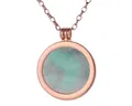 Morella Kette mit Anhänger Halskette roségold mit Chakren Scheibe 33 mm (2-tlg), Samtbeutel