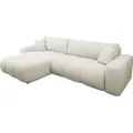 MIRJAN24 Ecksofa Furyn Maxi, Eckouch mit Bettkasten und Schlaffunktion, Ottomane universal, L-Form (Farbe: Velo 621) - Beige