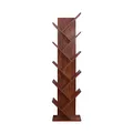Rebecca Mobili Platzsparendes Regal, MDF Holz Bücherregal, Walnussbraun, Für Büroräume - Maße: 160 x 44,5 x 22 (HxLxB) - Art. RE6404