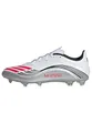 adidas Unisex F50 Messi League Firm Ground/Multi Ground Football Boots, Cloud White/Lucid Red/Silver Metallic, 44 EU