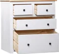 vidaXL Sideboard Weiß 80x40x83 cm Kiefernholz Panama