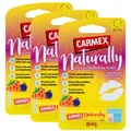 3 X Carmex Natürlich Beere Lippenbalsam Feuchtigkeitsspendend Stift 4.25g