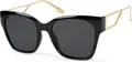 styleBREAKER Damen Oversize Sonnenbrille mit breiten Metall Bügeln, Polycarbonat Gläsern und Kunststoff Gestell 09020128