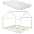 [en.casa] Hausbett, Weiß, Textil, Kiefer, 160x200 cm, Kinder- & Jugendzimmer, Kindermöbel, Kinderbetten, Hausbetten