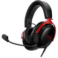 HyperX Cloud III - Gaming-Kopfhörer, schwarz-rot, kabelgebunden, 3,5 mm, USB-C und USB-A, 10-mm-Mikrofon