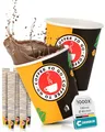 Commerline 1000 Stück 7,5oz/180ml Kaffeebecher to go | Pappbecher Cups Coffee to Go Becher | Kaffee to+go Papierbecher Hartpapier Einwegbecher | Einweg Becher für Kafee/Tee