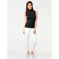 Shirttop HEINE, Damen, Gr. 48, schwarz, 90% Polyamid, 10% Elasthan, unifarben, ohne Ärmel, Tops