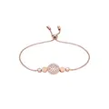 Fossil Damenarmband aus Edelstahl oder Messing mit Schiebereglerverschluss, Honiggoldton