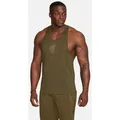 GOLD'S GYM APPAREL Tanktop WILT atmungsaktiv, schnelltrocknend, tief ausgeschnittenes Armloch braun L