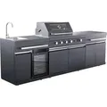 Buschbeck Outdoorküche 'King Range' schwarz 282 x 58 x H112 cm, Individueller Aufbau - Schwarz