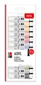 Marabu 1210000000210 - Acrylfarbenset mit 12 Pastellfarben á 12 ml, deckende, matt glänzende Acrylfarben auf Wasserbasis, für Keilrahmen, Malkarton, Papier und Holz geeignet, schnell trocknend