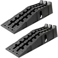 TRUTZHOLM 2x Auffahrrampe mit Überfahrstopper 90x30x21,5cm 5t Traglast Kunststoff Stapelbar