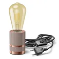 ledscom.de Tischlampe LITO, Schalter, bronze, inkl. LED Lampe 489lm, extra-warmweiß