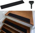 Treppenstufen Matten modern 15er Set, 60x12 cm groß Filz selbstklebend | Stuf...