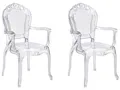 BELIANI Esszimmerstuhl 2er Set Transparent Kunststoff Elegant