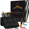 Premium Pinselset Acrylfarben – 12 Pinsel ohne Haarverlust beim Malen – geeignet