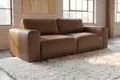 riess-ambiente 2-Sitzer BIG GEORGE 205cm cognac - Echtleder, Nosagefederung, FSC, Rundumbezug, Einzelartikel 1 Teile, Couch mit Ziernähten und inkl. Kissen - ideal für Wohn- & Schlafzimmer