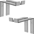 ML-Design 4 Stück Regalhalterung 20x4x14,5 cm Grau aus Metall 8 Zoll L-Form