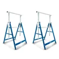 Scheppach Teleskop-Arbeitsbock TUG200 Untergestell (2 Stück) | Max. Belastbarkeit 200 kg | Min. / max. Arbeitshöhe 800-1300 mm | Auflagebalken 680 mm | Standfläche 580 x 580 mm