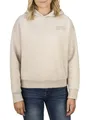 DENIMFY Hoodie Damen Oversized DFEmily Kapuzenpullover Pullover Sweatshirt Streetwear Print Beige M, Größe:M, Farben:Birch Beige (20200)