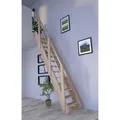 STARWOOD Raumspartreppe "Samos", Buchenholz, 12 Stufen, max. Geschosshöhe 285 cm - braun