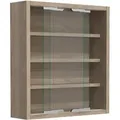 Mid.you Hängevitrine, Sonoma Eiche, Holzwerkstoff, 3 Fächer, 37x40x10 cm, hängend, Wohnzimmer, Wohnwände, Vitrinenschränke