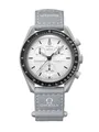 Swatch Armbanduhr Moonswatch Omega x 1965 aus Biokeramik, grau