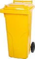 PROREGAL 2-Rad-Mülltonne MGB | HDPE-Kunststoff | HxBxT 94,5x48x54cm | Fassungsvermögen 120 Liter | Gelb | Mülltonne, Müllgroßbehälter, Mülleimer, Abfalltonne, Müllbehälter, Universaltonne