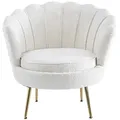 SalesFever Muschelsessel mit Bouclé Stoff - gold