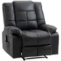 Homcom Massagesessel, Schwarz, Leder, Eukalyptusholz, 1-Sitzer, Füllung: Schaumstoff, 99x99x94 cm, Wohnzimmer, Sessel, Massagesessel