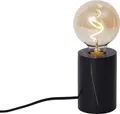 QAZQA - Moderne Tischleuchte I Tischlampe I Lampe I Leuchte Schwarz Marmor - Marissa I Wohnzimmer I Schlafzimmer - Marmor Rund - LED geeignet E27