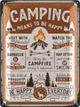 LANOLU XXL Retro Blechschild CAMPING Sprüche Vintage Bilder, Schilder Camping, Camper Gadgets lustig, Wohnwagen Geschenke, Camper Geschenke Wohnmobil 30x40cm