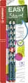 STABILO - Ergonomischer Dreikant-Bleistift für Rechtshänder - EASYgraph in petrol - 2er Pack - Härtegrad HB