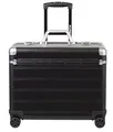 ALUMAXX 45169 Pilotenkoffer PANDORA, Trolley Aluminium, Piloten Rollkoffer Alu, Businesstrolley, Aktenkoffer, Alutrolley ca. 47 cm, Schwarz Matt, 47 x 36 x 25 cm, Aluminiumtrolley mit 4 x 360° Rollen