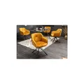 riess-ambiente Stuhl EUPHORIA - drehbar senfgelb Samt Armlehne Metallgestell schwarz Esszimmer