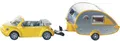 SIKU VW-Beetle Cabrio mit Tabbert Wohnwagen Spielzeugauto