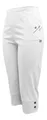 Cherry Berry 3/4-Hose Kurze Damen Sommerhose 3/4 lang Schlupfhose mit Stretchgewebe mit elatischen Bund, in Unifarben, Weiß