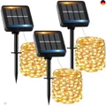 Solar Lichterkette Aussen, 3x12M 120 LED Solarlichterkette Außen Wetterfest 8 