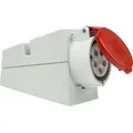 as-Schwabe CEE-Wanddose ohne Kabel max. 6mm2 400V 32A 5-polig Klappdeckel IP44 - Rot