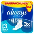 always Ultra Binde Night Monatspaket, 84 Binden (3 Packungen x 28 Stück) neu