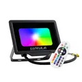 LUXULA RGB LED Strahler Fluter Außen 20W Dimmbar mit Fernbedienung - IP65 Außenleuchte Bunt Flutlichtstrahler Garten Party Outdoor