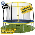 Zero Gravity Gartentrampolin Trampolin Outdoor Ø183/244/305/366/427cm mit smartem Klappnetz, Ø 305 cm, TÜV GS geprüfte Sicherheit blau 305 cm