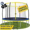 Zero Gravity Trampolin Ø 305 cm inkl. Leiter & 4 Bodenanker / Schneller Auf- und Abbau dank smartem Klappnetz / Max. 120 kg / Ultima 4 Fun-Edition
