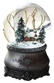 LED Schneekugel Winterwald elektr. Schneewirbel, viele Melodien und Farbwechsel Vintage