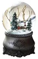 LED Schneekugel Winterwald elektr. Schneewirbel, viele Melodien und Farbwechsel