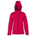 HRM Damen Hooded Softshell Jacket, rot, Gr. 3XL I Premium Softshelljacke Damen wasserabweisend I 5.000mm Wassersäule I Funktionsjacke I Workwear I Hochwertige & nachhaltige Damen-Bekleidung