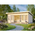 Palmako Lisa Holz-Gartenhaus Natur Pultdach Unbehandelt 530 cm x 380 cm